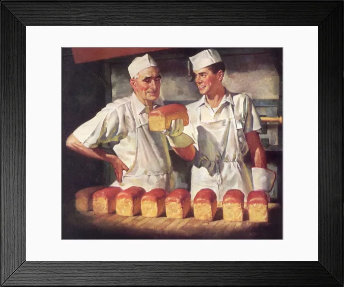 Framed Print : Bakers and Bread Loaves Date: 1948 Framed Print : Bakers and Bread Loaves Date: 1948