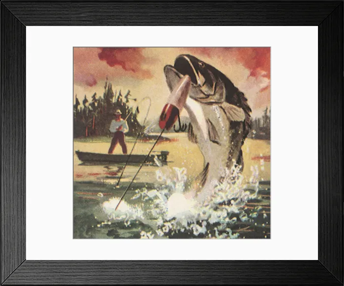 Framed Print : Fighting the Fisherman Date: 1948 Framed Print : Fighting the Fisherman Date: 1948