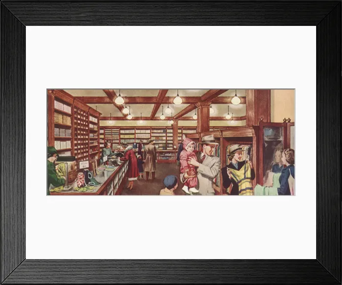 Framed Print : Department Store Scene Date: 1948 Framed Print : Department Store Scene Date: 1948