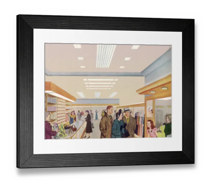 Framed Print : Department Store Scene Date: 1948 Framed Print : Department Store Scene Date: 1948