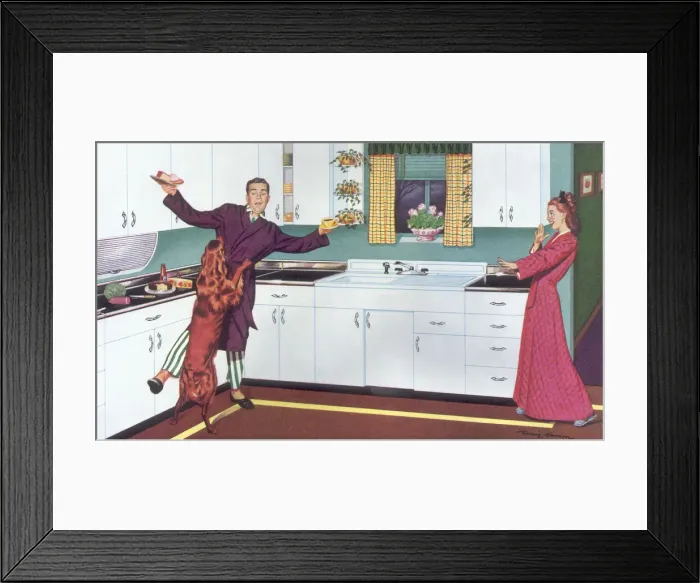 Framed Print : Midnight Snack Mishap Date: 1948 Framed Print : Midnight Snack Mishap Date: 1948