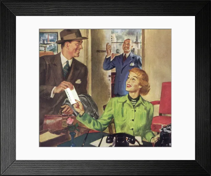 Framed Print : Man Leaves For Trip Date: 1948 Framed Print : Man Leaves For Trip Date: 1948