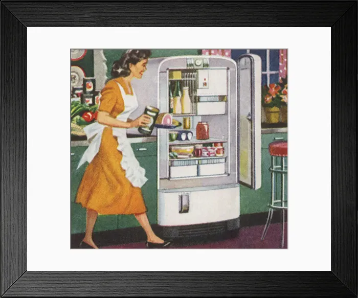 Framed Print : Putting Away Leftovers Date: 1948 Framed Print : Putting Away Leftovers Date: 1948