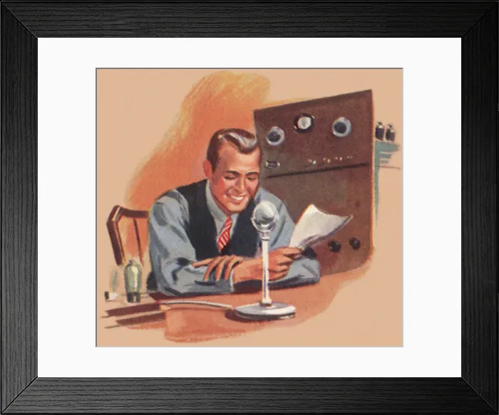 Framed Print : Radio Broadcaster Date: 1941 Framed Print : Radio Broadcaster Date: 1941