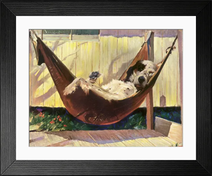 Framed Print : Hammock Dog Date: 1941 Framed Print : Hammock Dog Date: 1941