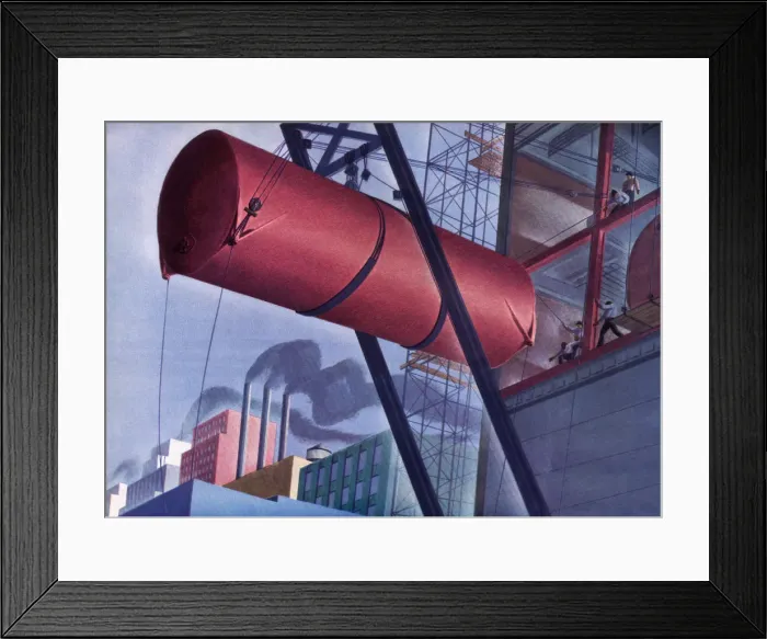 Framed Print : Building a Brewery Date: 1941 Framed Print : Building a Brewery Date: 1941
