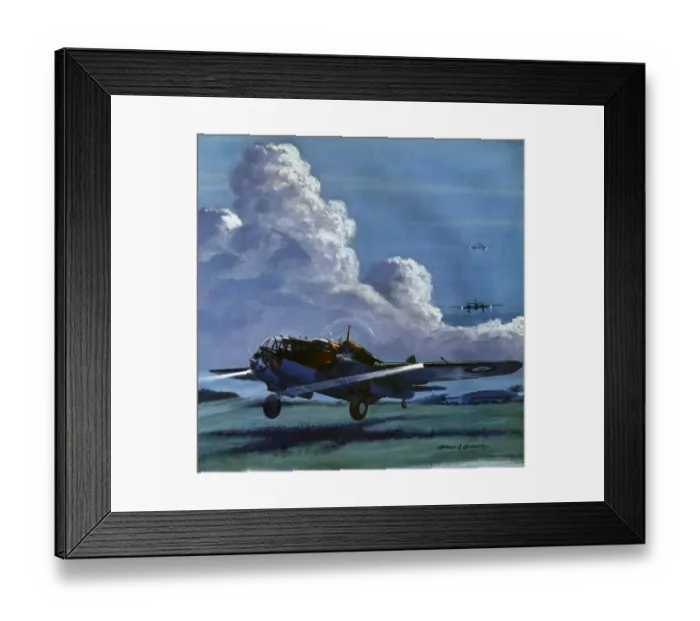 Framed Print : British Bombers Landing Date: 1941 Framed Print : British Bombers Landing Date: 1941