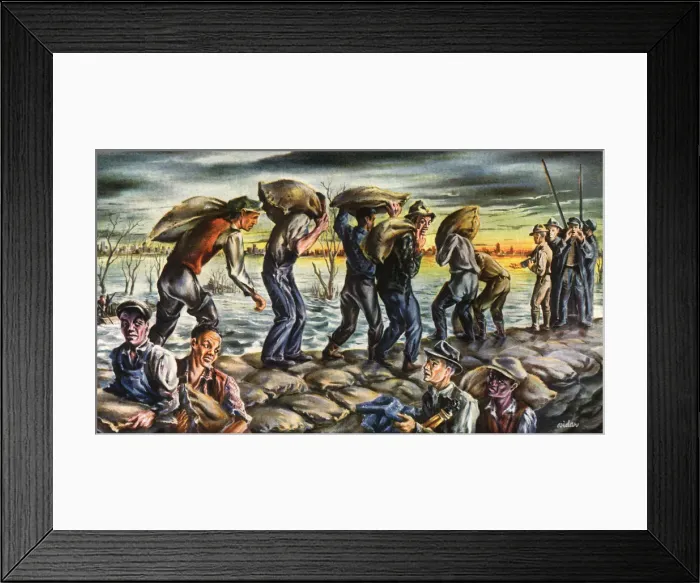 Framed Print : Hauling Sandbags Date: 1941 Framed Print : Hauling Sandbags Date: 1941