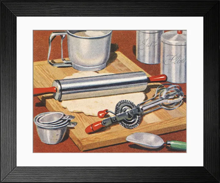 Framed Print : Kitchen Utensils Date: 1954 Framed Print : Kitchen Utensils Date: 1954