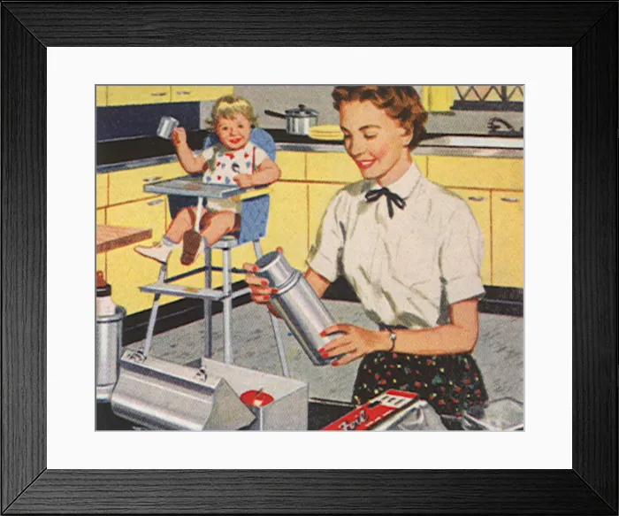 Framed Print : Woman Packs LunchboX Date: 1954 Framed Print : Woman Packs LunchboX Date: 1954