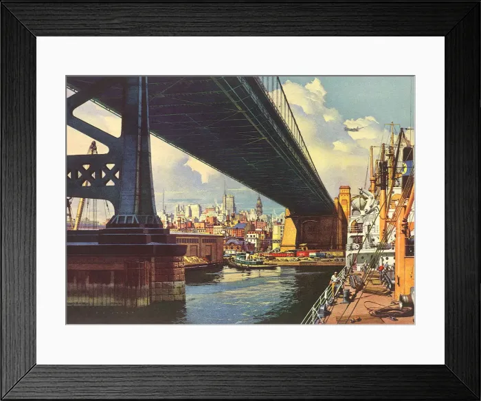 Framed Print : Commerce Under Bridge. Philadelphia. Date: 1954 Framed Print : Commerce Under Bridge. Philadelphia. Date: 1954