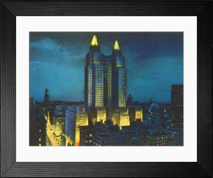 Framed Print : City Skyline at Night Date: 1954 Framed Print : City Skyline at Night Date: 1954