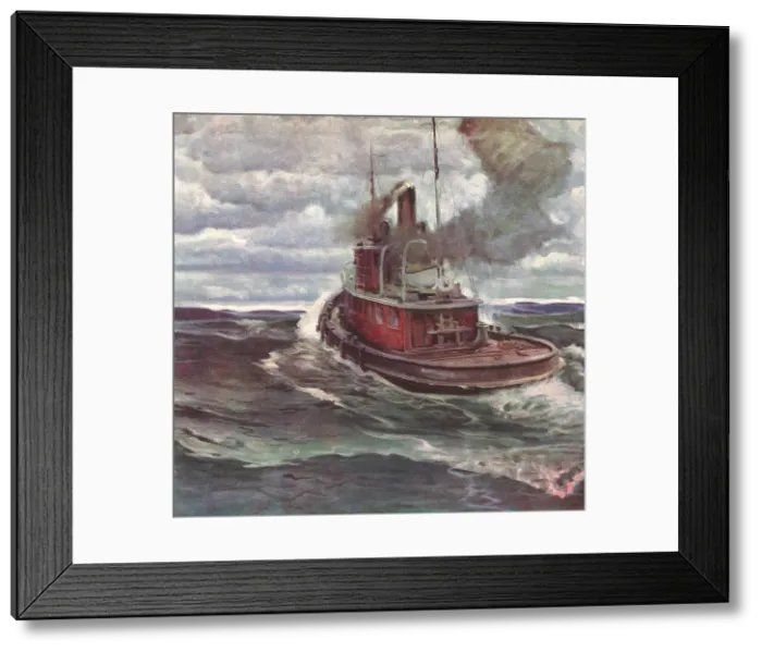 Framed Print : Tugboat at Sea Date: 1948 Framed Print : Tugboat at Sea Date: 1948