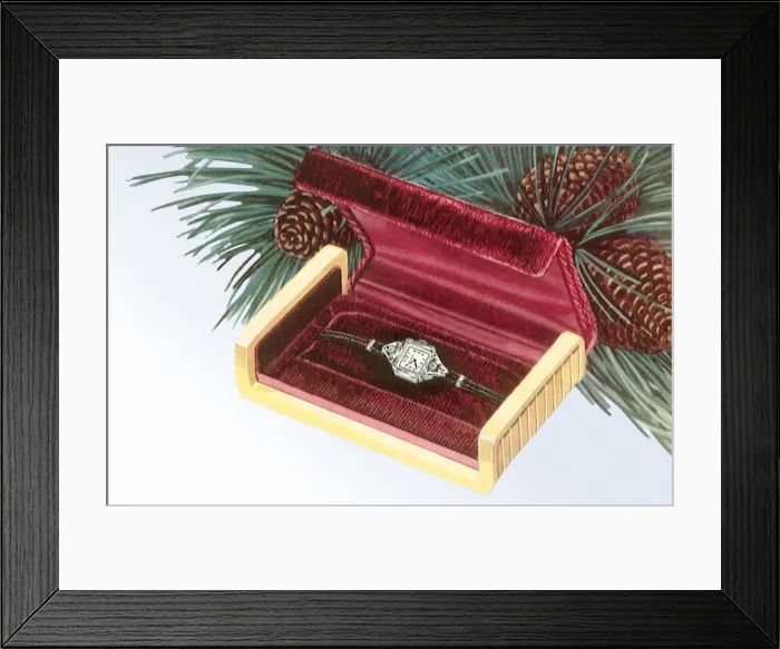 Framed Print : Dress Watch in Gift BoX Date: 1948 Framed Print : Dress Watch in Gift BoX Date: 1948