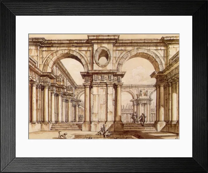 Framed Print : Arcade and Roman Bath Date: 1746 Framed Print : Arcade and Roman Bath Date: 1746