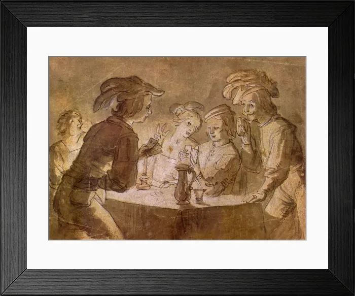 Framed Print : Game of Cards Date: 1646 Framed Print : Game of Cards Date: 1646