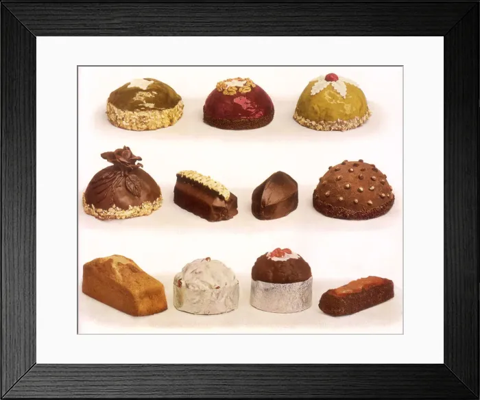 Framed Print : Domed Cakes and Tarts Date: 1935 Framed Print : Domed Cakes and Tarts Date: 1935