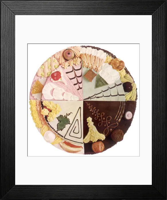 Framed Print : Twelve Cake Wedges Date: 1935 Framed Print : Twelve Cake Wedges Date: 1935