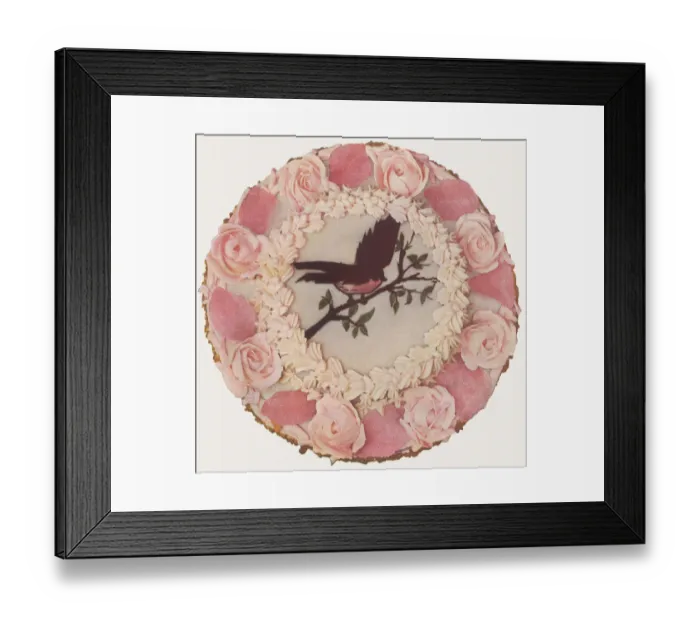 Framed Print : Bird and Roses Cake Date: 1935 Framed Print : Bird and Roses Cake Date: 1935