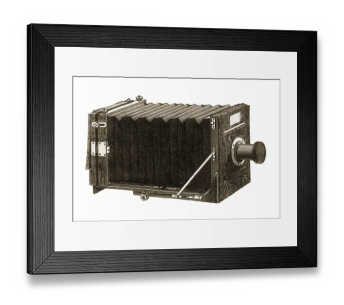 Framed Print : Early Camera Date: 1883 Framed Print : Early Camera Date: 1883