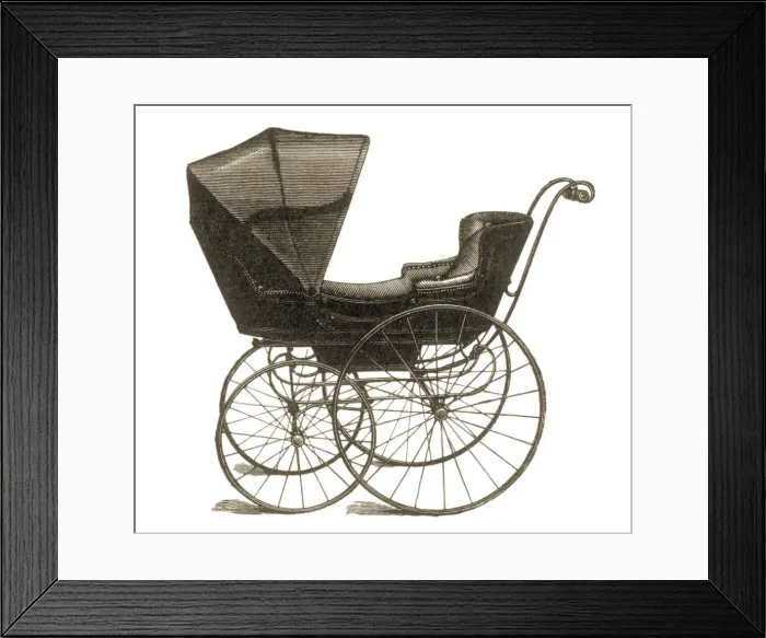 Framed Print : Elegant Baby Carriage Date: 1883 Framed Print : Elegant Baby Carriage Date: 1883