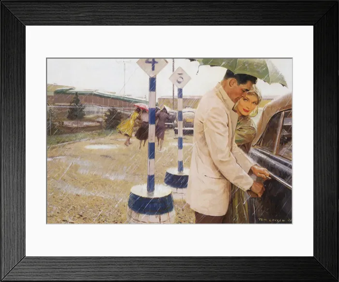 Framed Print : Rainy Parking Lot Date: 1948 Framed Print : Rainy Parking Lot Date: 1948