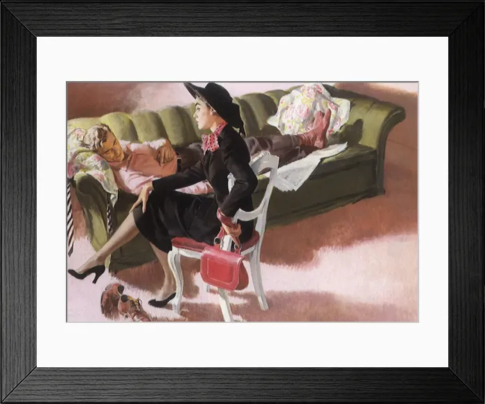 Framed Print : Woman and Sleeping Man Date: 1950 Framed Print : Woman and Sleeping Man Date: 1950