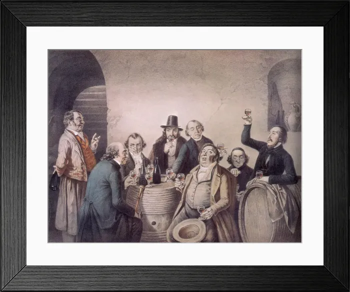 Framed Print : Wine Connoisseurs Date: 1850 Framed Print : Wine Connoisseurs Date: 1850