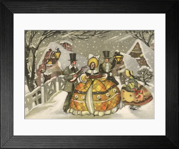 Framed Print : Carolers in Snow Date: 1940 Framed Print : Carolers in Snow Date: 1940