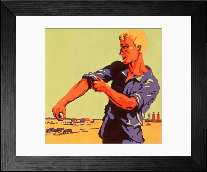 Framed Print : Farmer Rolling Sleeves Date: 1920 Framed Print : Farmer Rolling Sleeves Date: 1920