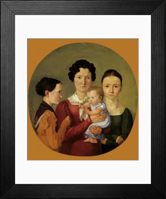 Framed Print : The Artists Four Sisters Date: 1825 Framed Print : The Artists Four Sisters Date: 1825