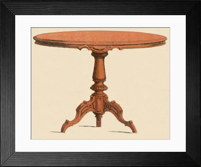 Framed Print : Round Wooden Table Date: 1880
