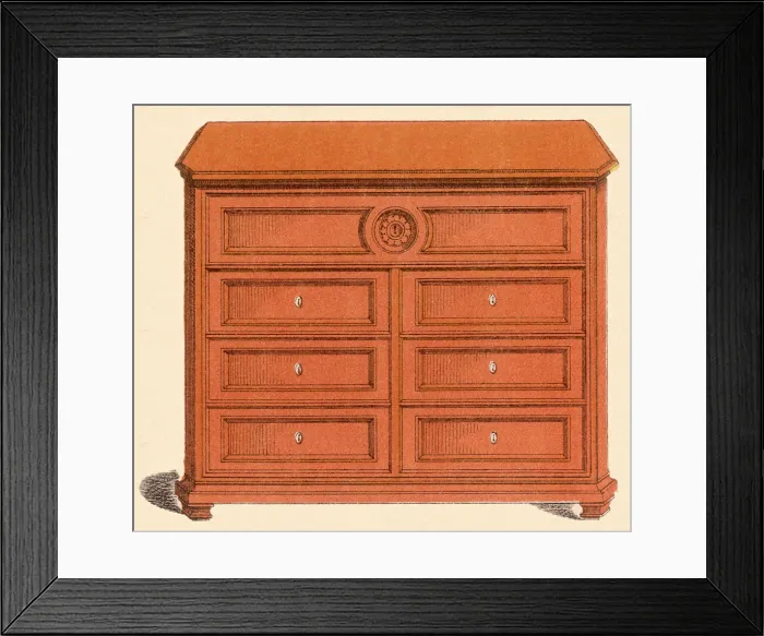 Framed Print : Wooden Dresser Date: 1880 Framed Print : Wooden Dresser Date: 1880