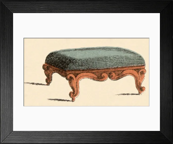 Framed Print : Blue Footstool Date: 1880 Framed Print : Blue Footstool Date: 1880