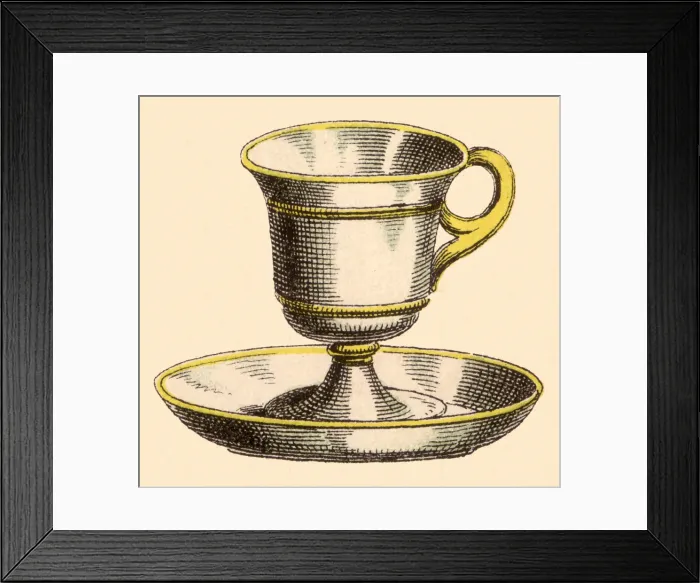 Framed Print : Silver and Gold Teacup Date: 1880 Framed Print : Silver and Gold Teacup Date: 1880