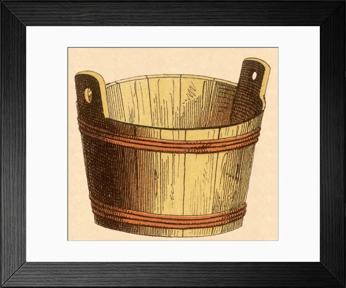 Framed Print : Wooden Basin Date: 1880 Framed Print : Wooden Basin Date: 1880