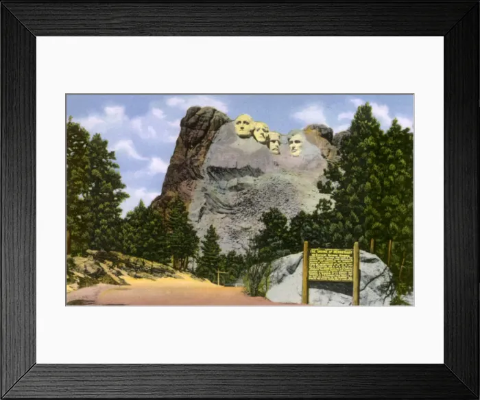 Framed Print : Rushmore and Sign Framed Print : Rushmore and Sign