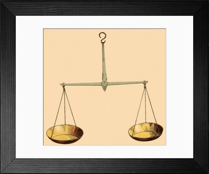 Framed Print : Pair of Balances Date: 1880 Framed Print : Pair of Balances Date: 1880