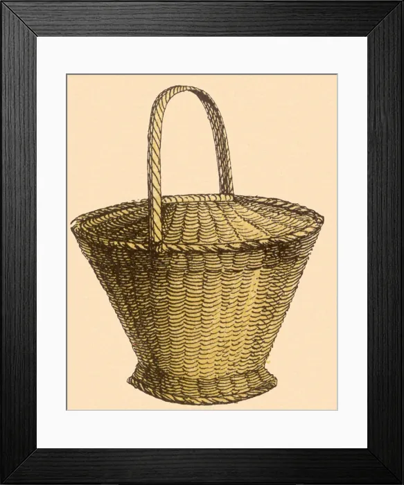 Framed Print : Lidded Wicker Basket Date: 1880 Framed Print : Lidded Wicker Basket Date: 1880