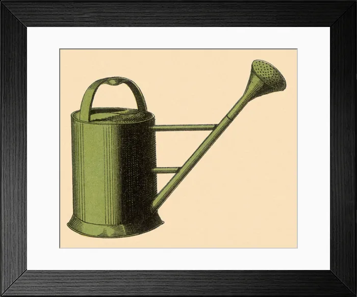 Framed Print : Green Watering Can Date: 1880 Framed Print : Green Watering Can Date: 1880