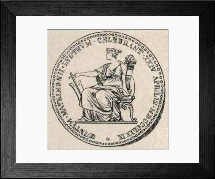 Framed Print : Coin with Female Figure Framed Print : Coin with Female Figure