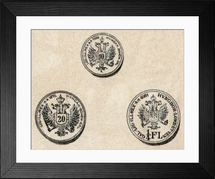 Framed Print : Coins Featuring Eagles Framed Print : Coins Featuring Eagles