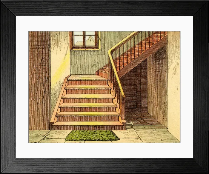 Framed Print : Wooden Stairs Date: 1880 Framed Print : Wooden Stairs Date: 1880