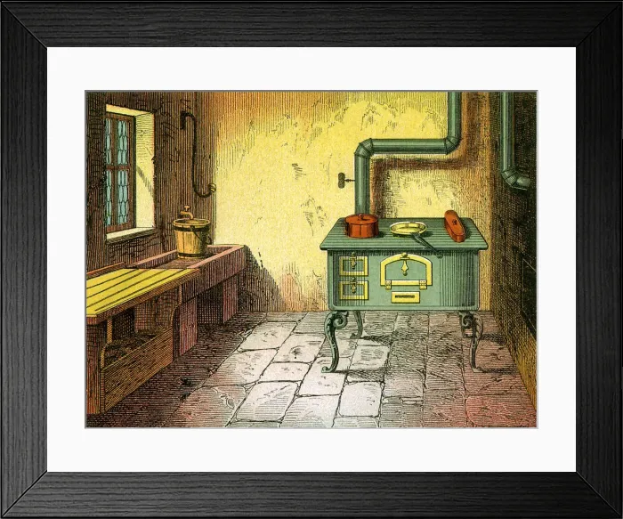 Framed Print : Spartan Kitchen Date: 1880 Framed Print : Spartan Kitchen Date: 1880