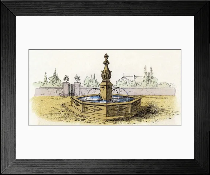 Framed Print : Octagonal Fountain Date: 1880 Framed Print : Octagonal Fountain Date: 1880