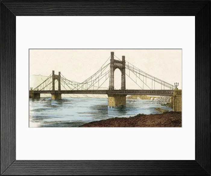 Framed Print : Bridge with Two Towers Date: 1880 Framed Print : Bridge with Two Towers Date: 1880