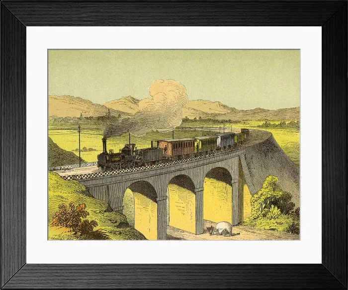 Framed Print : Railroad Bridge Date: 1880 Framed Print : Railroad Bridge Date: 1880