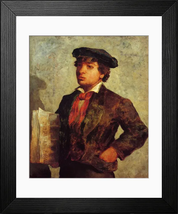Framed Print : Newspaper Boy Date: 1869 Framed Print : Newspaper Boy Date: 1869
