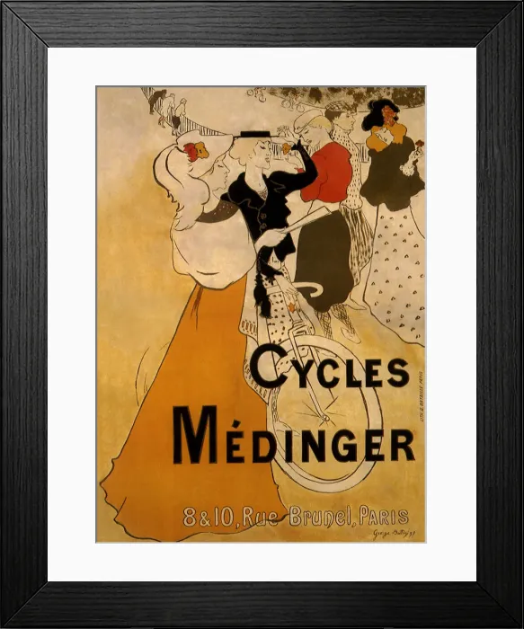 Framed Print : Poster for Cycles Medinger Date: 1897 Framed Print : Poster for Cycles Medinger Date: 1897