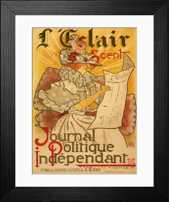 Framed Print : Woman reading a newspaper Date: 1897 Framed Print : Woman reading a newspaper Date: 1897